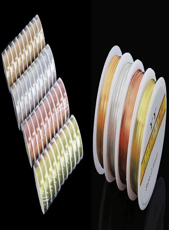 DIY Crafts 2 Pcs Silver, 0.4.MM, New 0.3/0.4/0.5/0.6/0.8/1MM Silver Gold Copper Wire Craft Beads Rope Beading Wire For Bracelet Necklace J(2 Pcs Silver, 0.4.MM) - Image 3